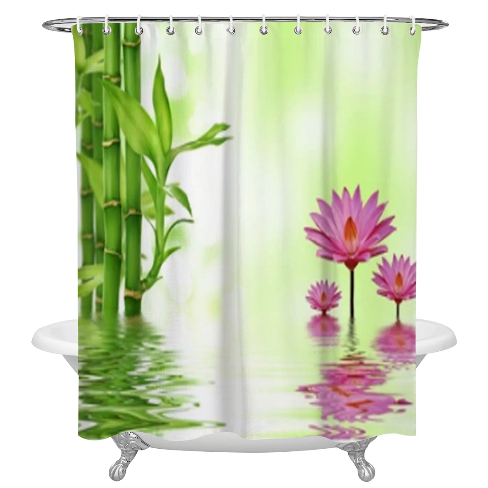 Lotus Flowers And Bamboo Waterproof Shower Curtain Bathroom Curtain Polyester Fabric Curtain Home Decoration
Lotus Flowers And Bamboo Waterproof Shower Curtain Bathroom Curtain Polyester Fabric Curtain Home Decoration