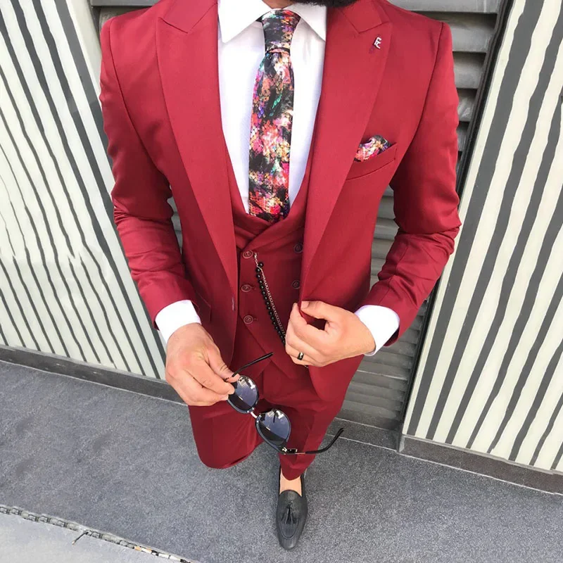 Custom Burgundy Retro Gray Royal Blue Men's Wedding Suits Slim Fit Terno Maculino Groom Tuxedo Peaked 3 Piece Suit Blazer Jacket
Custom Burgundy Retro Gray Royal Blue Men's Wedding Suits Slim Fit Terno Maculino Groom Tuxedo Peaked 3 Piece Suit Blazer Jacket