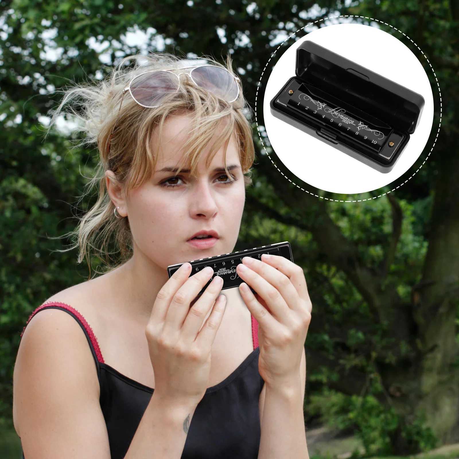 

Early Educational Toy Portable Harmonica Musical Instrument Students Small Harmonica Portable Holes Tones Harmonica