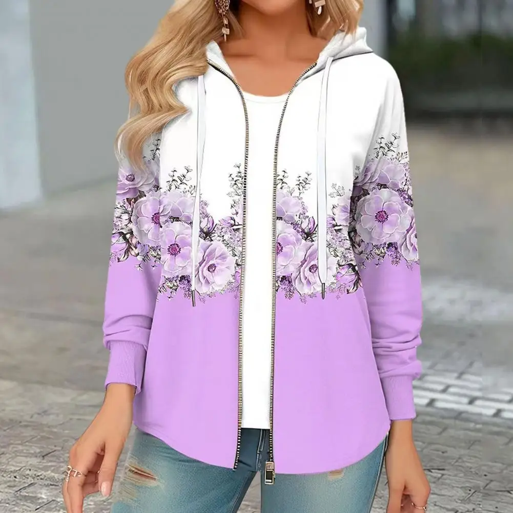 Style Floral Print Hoodie Flower Print Hooded Coat Warm Stylish Jacket for Women with Zipper Closure Drawstring for Autumn
Style Floral Print Hoodie Flower Print Hooded Coat Warm Stylish Jacket for Women with Zipper Closure Drawstring for Autumn