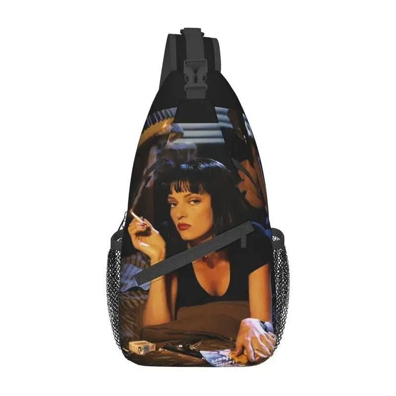 

Fashion Pulp Fiction Wallace Sling Crossbody Backpack Men Quentin Tarantino Movie Shoulder Chest Bags for Hiking