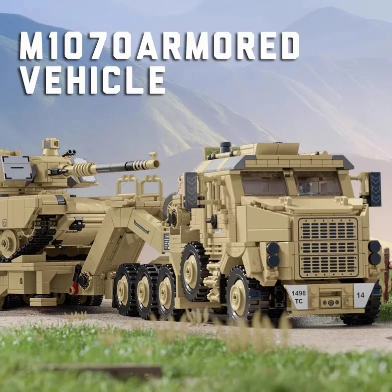 WW2 Military Vehicles M1070 Armored Vehicle Building Blocks Model MOC Technical Tank Transporter Car Bricks Toys for Boys Gift
WW2 Military Vehicles M1070 Armored Vehicle Building Blocks Model MOC Technical Tank Transporter Car Bricks Toys for Boys Gift
