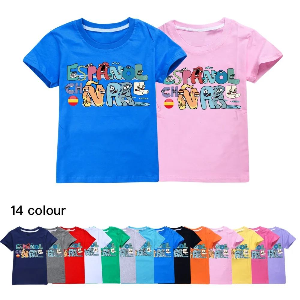 

Детская футболка с принтом алфавита «Лори» для косплея, летние топы с коротким рукавом для девочек и мальчиков, одежда, футболки, детские спортивные футболки, одежда