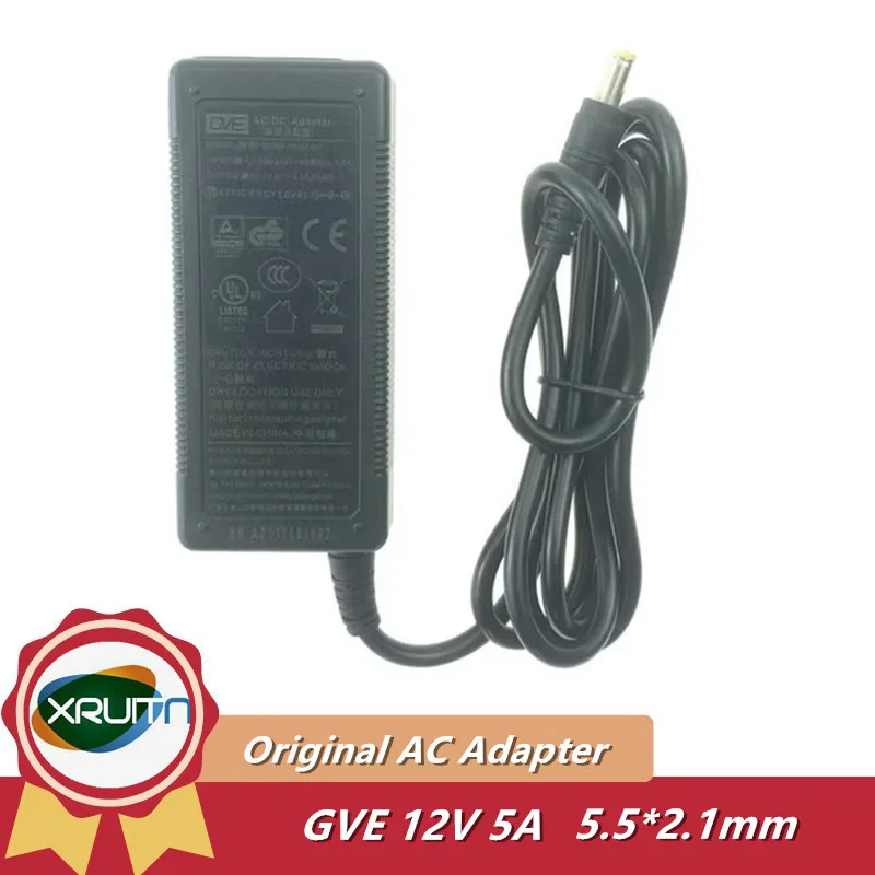 

Genuine GVE 12V 5A GM60-120500-F AC Adapter Charger 60W Power Supply Original