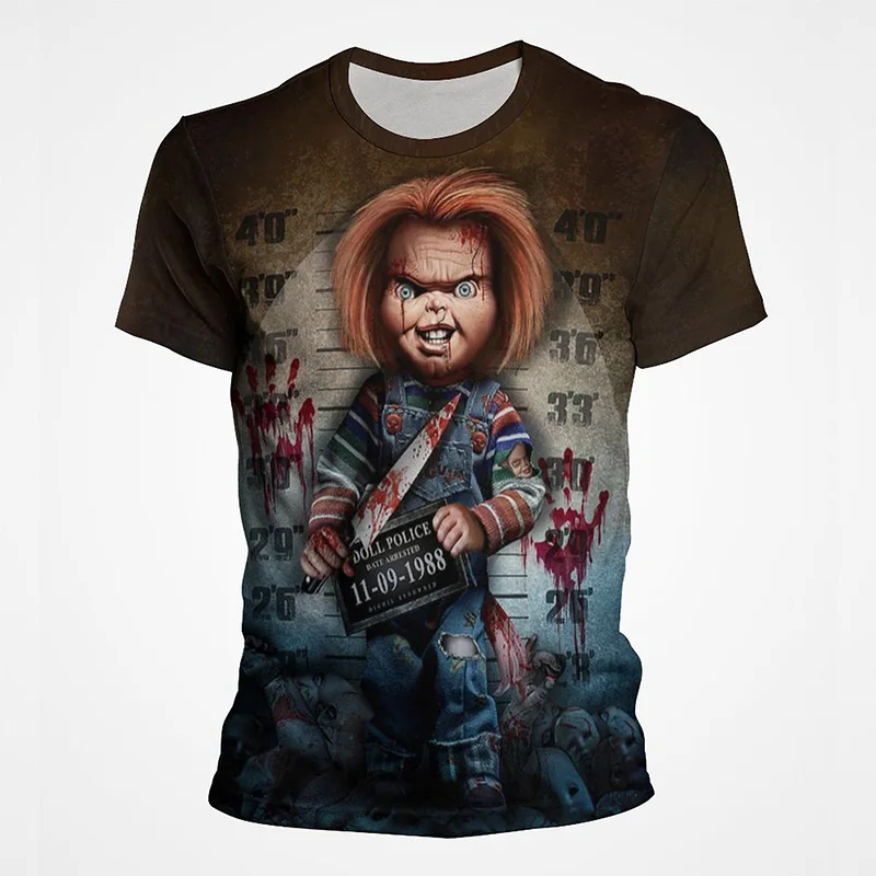 

Childs Play Horror Movie Chucky 3D Printed T-Shirt Fashion Vintage Harajuku Streetwear Women T-Shirt Casual Oversized Men Tops