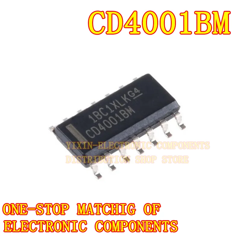 

10PCS/Pack CD4001BM96 CD4001BM CD4001SOIC -14 CMOS quad 2-input or non-gate, SMD logic chip