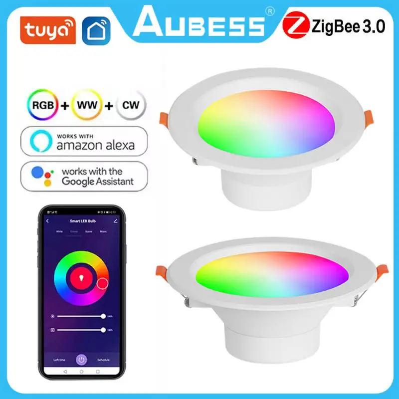 Умный светильник Tuya Zigbee, светодиодный светильник с регулируемой яркостью, работает с Alexa Google Home