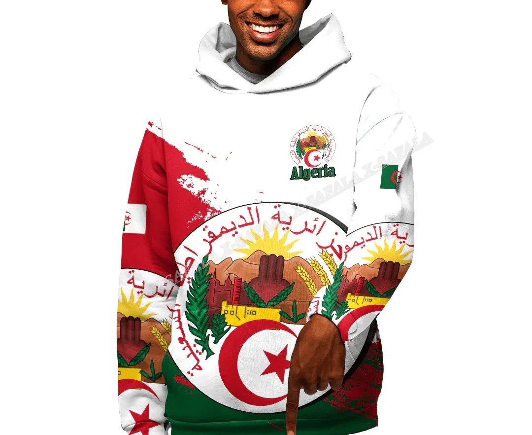 

Algeria Flag Special Culture Tattoo 3D Print Spring Autumn Hoodie Men's Harajuku Outwear Shirt Pullover Sweatshirt Casual