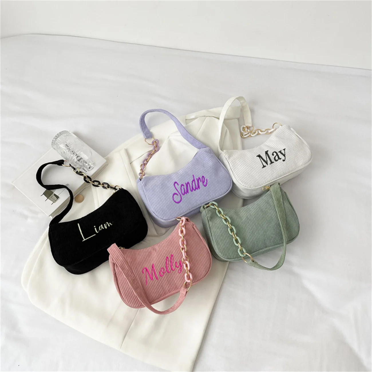 Custom Vintage Handbags Women Autumn Winter Cordur Corduroy Underarm Bag Zipper Shoulder Small Bags Female Soft Casual Clutch H
Custom Vintage Handbags Women Autumn Winter Cordur Corduroy Underarm Bag Zipper Shoulder Small Bags Female Soft Casual Clutch H