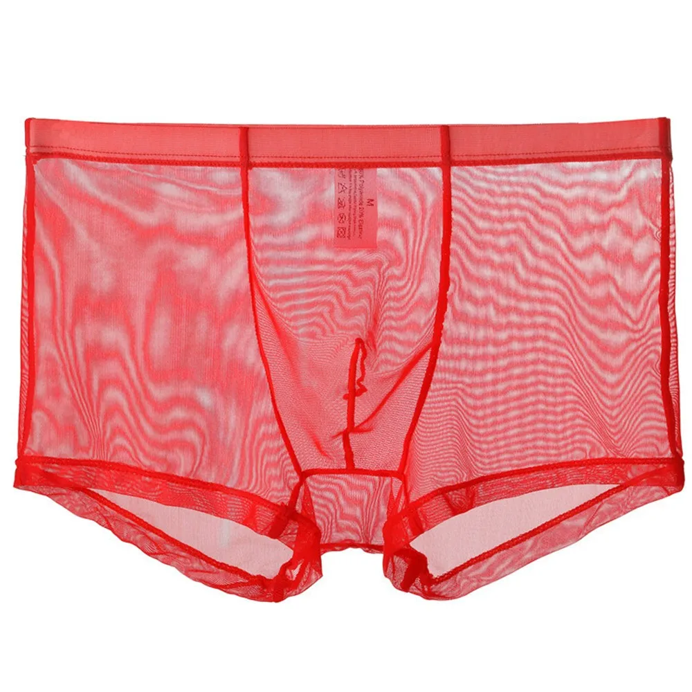 

1pc Sexy Men's Mesh See Through U-convex Pouch Boxers Briefs Thin Underwear Shorts Trunks Underpants Man Panties