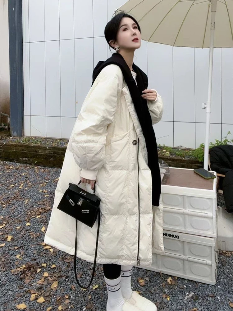 Winter Women's Fake Two-piece Hooded Long Cotton Jacket Women's Big Pocket Solid Loose Fashion Winter All-match Down Overcoat
Winter Women's Fake Two-piece Hooded Long Cotton Jacket Women's Big Pocket Solid Loose Fashion Winter All-match Down Overcoat