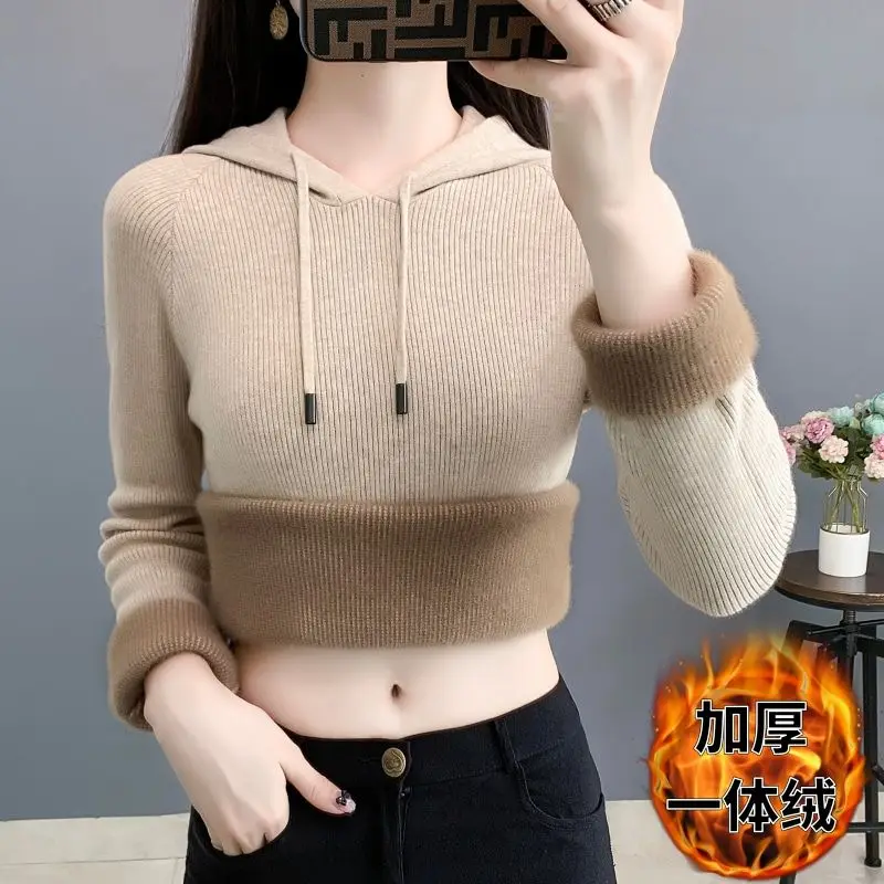 Winter Thicken Plus Velvet Knitted Sweater Women's Slim Warm Lined Knit Tops Basic Knitwear Sweater Jumper Casual Pullover A83
Winter Thicken Plus Velvet Knitted Sweater Women's Slim Warm Lined Knit Tops Basic Knitwear Sweater Jumper Casual Pullover A83
