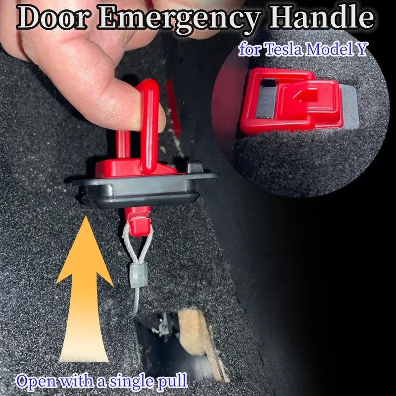 

Door Emergency Handle for Tesla Model Y Rear Physical Mechanical Door Lock Unlock Emergency Puller Button Switch Handle Parts