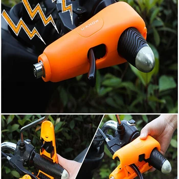 스쿠터 전기 자동차 자전거 안전 도난 방지 가속 브레이크 잠금 자물쇠, 110DB 알람 사운드 오토바이 핸들 바 잠금 장치 상품 이미지