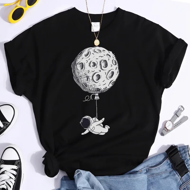 Женские Модные топы в стиле хип-хоп, винтажная Высококачественная женская футболка, футболка с рисунком воздушных шаров, Луны, астронавта
Женские Модные топы в стиле хип-хоп, винтажная Высококачественная женская футболка, футболка с рисунком воздушных шаров, Луны, астронавта