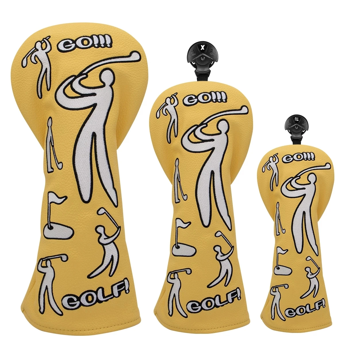 Golf HeadCovers,GO Golf Series Golf Club Covers Driver Covers Fairway Wood Cover Hybrid Cover 3 Wood Headcover PU Leather Golf H
Golf HeadCovers,GO Golf Series Golf Club Covers Driver Covers Fairway Wood Cover Hybrid Cover 3 Wood Headcover PU Leather Golf H