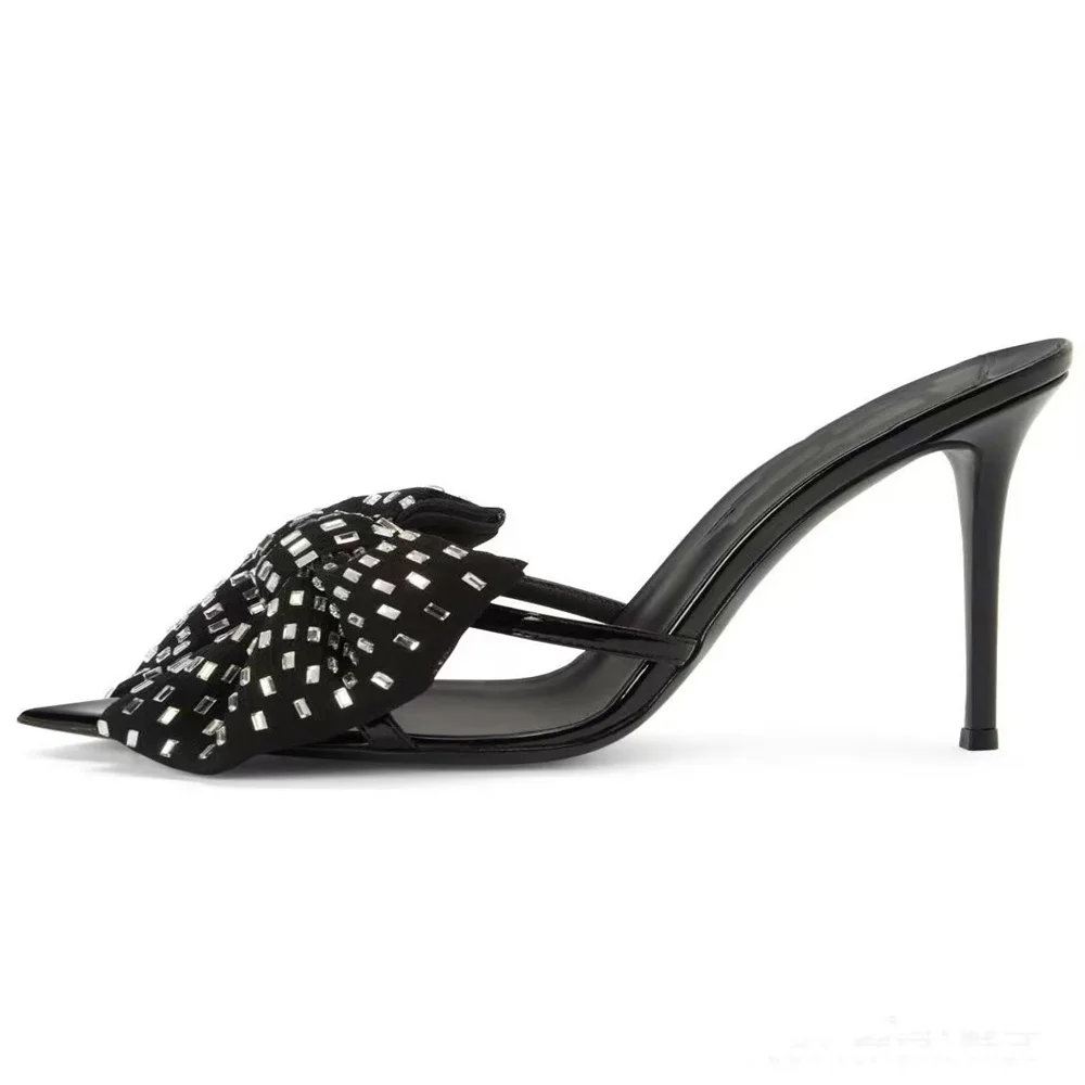 2024 Summer Fashion Women's High Stiletto Heel Cusp Slip On Slippers Sexy With Bow With Diamond/Rhinestone
2024 Summer Fashion Women's High Stiletto Heel Cusp Slip On Slippers Sexy With Bow With Diamond/Rhinestone