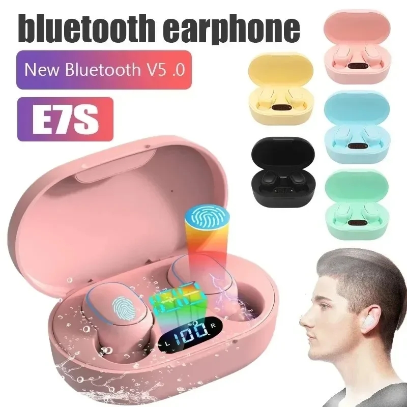

E7S TWS Wireless Headphones 5.0 Bluetooth Earphones HIFI Lossless Sound Headsets Sport waterproof Earbuds For all Smartphones