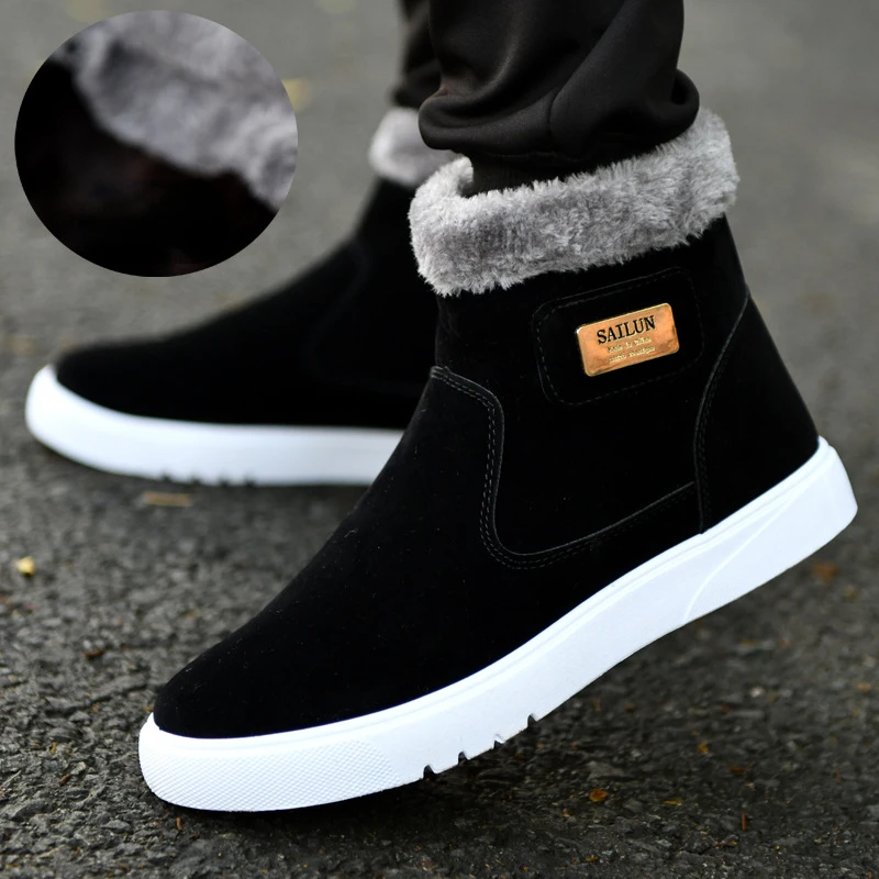 Man Short Boot Fashion Thick Bottom Warm Men's Snow Boots High-top Casual Male Footwear Platform Ankle Boots for Men Winter Shoe 
Man Short Boot Fashion Thick Bottom Warm Men's Snow Boots High-top Casual Male Footwear Platform Ankle Boots for Men Winter Shoe
