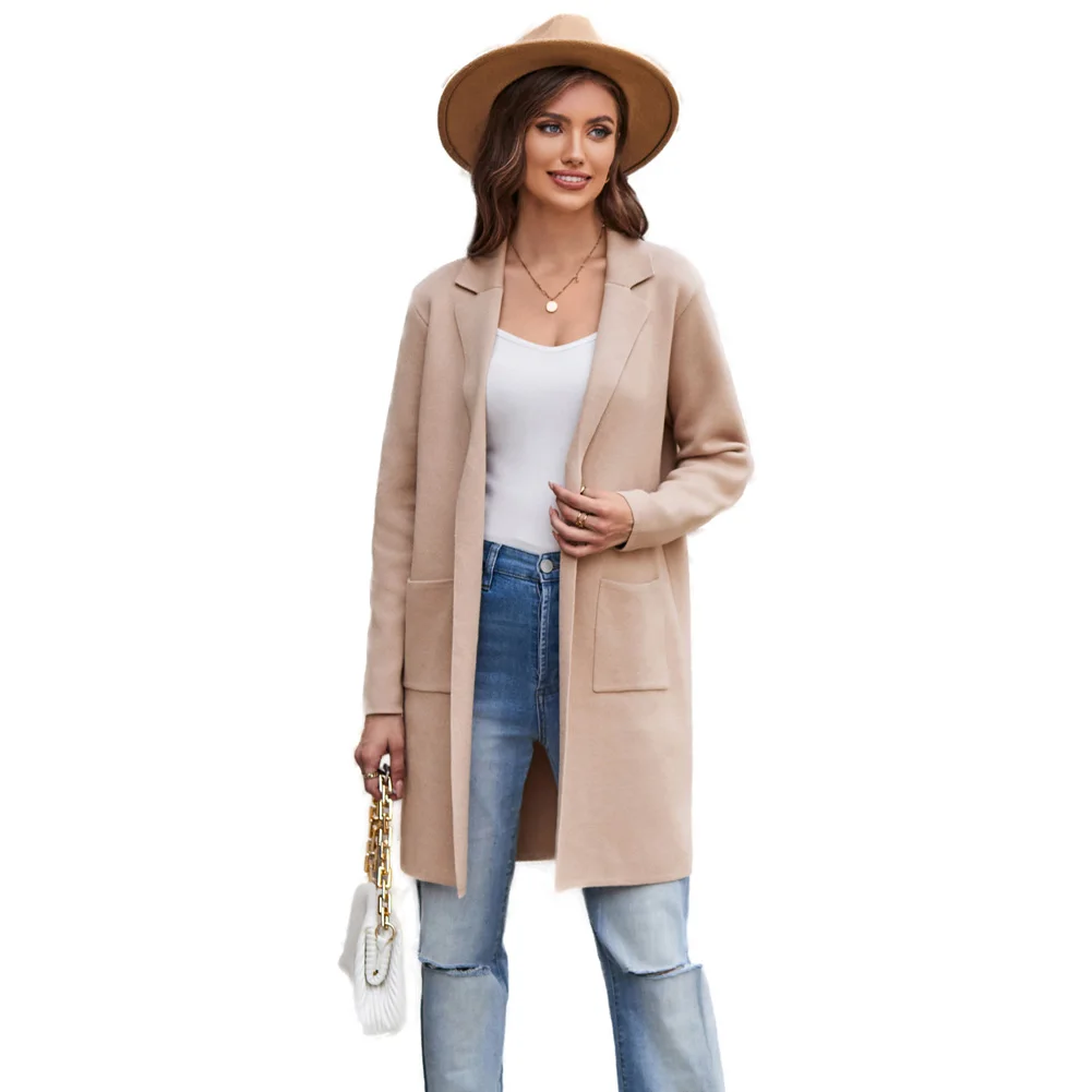 GK Women Fashion Causal Cardigan Sweater Lapel Collar Long Sleeve Open Front Mid-Thigh Length Loose Fit Sweater Elegant Jackets
GK Women Fashion Causal Cardigan Sweater Lapel Collar Long Sleeve Open Front Mid-Thigh Length Loose Fit Sweater Elegant Jackets