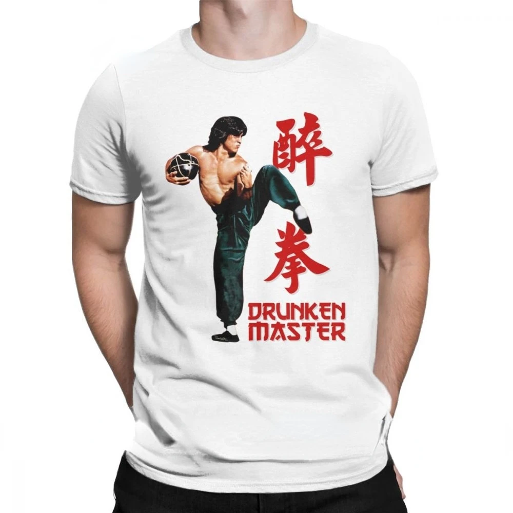 

China Kung Fu Jackie Chan Drunken Master T-Shirts Men T Shirt Movie Chinese Dragon Fight Short Sleeve Tees New vintage t shirt