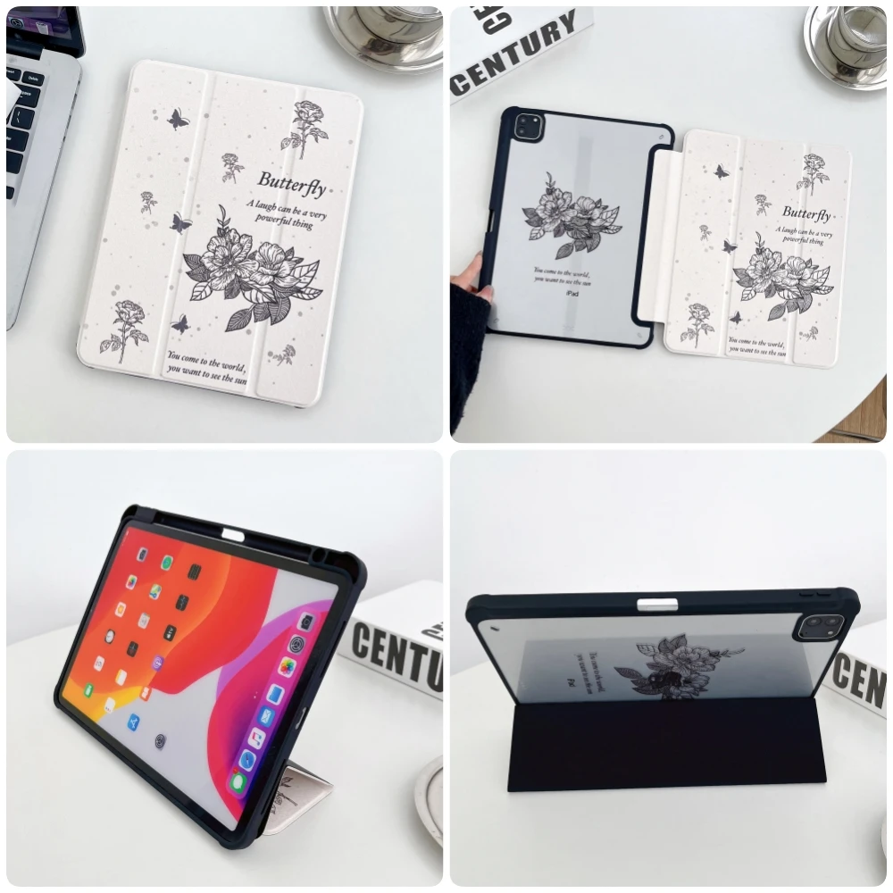 

For iPad Pro 11 12.9 M1 M2 2021 2022 Case 10.2 7th 8th 9th Generation Air 5 4 10.9 inch 2022 10th Gen Cover Mini 6 With Pen Slot