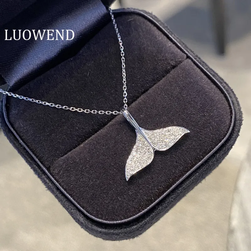 LUOWEND 18K White Gold Pendant Necklace Real Natural Diamond Necklace Fashion Mermaid Shape Design for Women Birthday
LUOWEND 18K White Gold Pendant Necklace Real Natural Diamond Necklace Fashion Mermaid Shape Design for Women Birthday