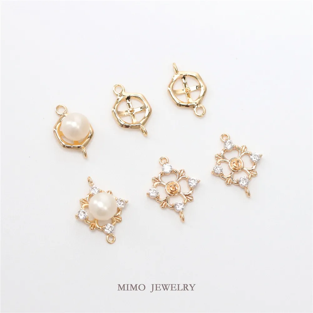 Zircon Inlaid Double Strap Needle Pearl Bead Holder Charm Pendants 14K Gold Plated Brass Jewelry Making Supplies Diy Accessories
Zircon Inlaid Double Strap Needle Pearl Bead Holder Charm Pendants 14K Gold Plated Brass Jewelry Making Supplies Diy Accessories