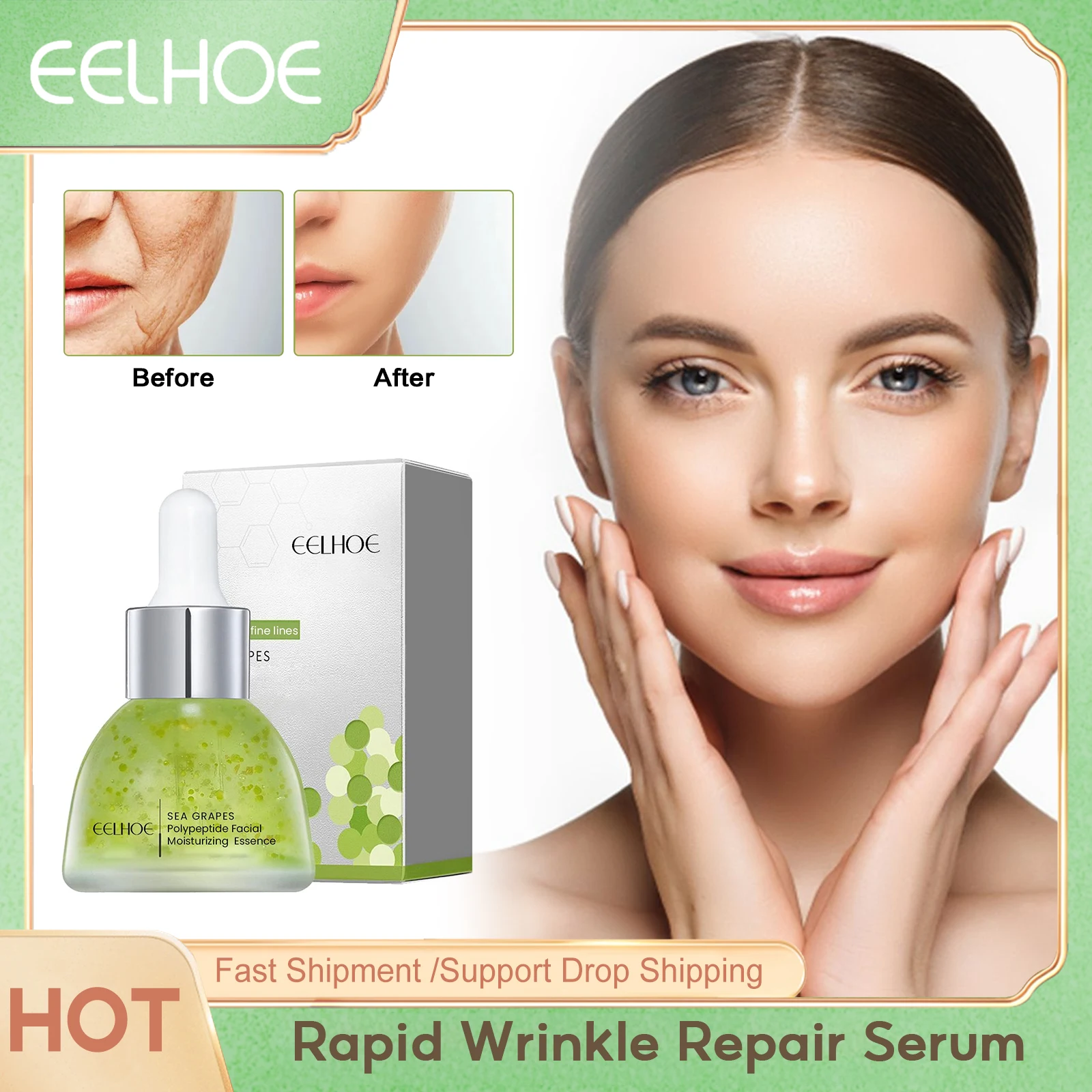 EELHOE Rapid Wrinkle Repair Serum Tightening Firming Anti Aging Fade Fine Lines Nourish Dry Skin Moisturizing Brighten Essence
EELHOE Rapid Wrinkle Repair Serum Tightening Firming Anti Aging Fade Fine Lines Nourish Dry Skin Moisturizing Brighten Essence