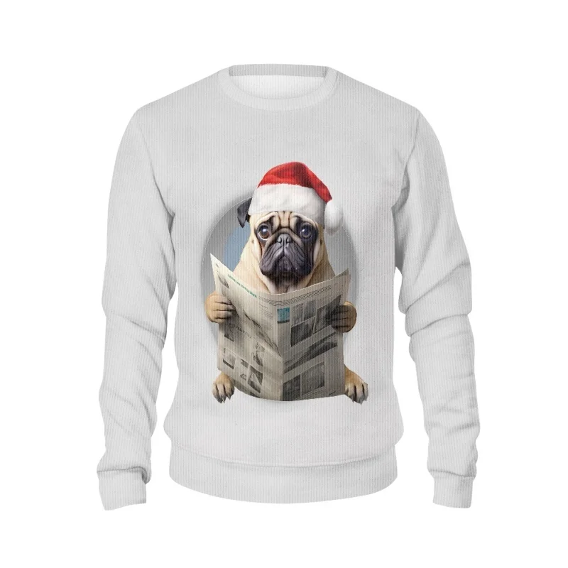 

Men Women Cute Dog Ugly Christmas Sweater 3D Snowflake Bell Reindeer Santa Print Xmas Sweatshirt Pullover Christmas Jumper Tops