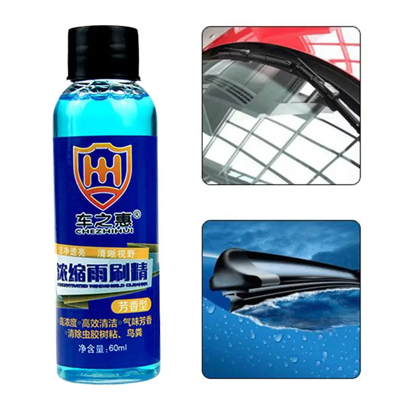 

Car Glass Cleaning Liquid 60ML High Concentration Wiper Essence Long-Lasting Windshield Washer Obvious Decontamination Effect