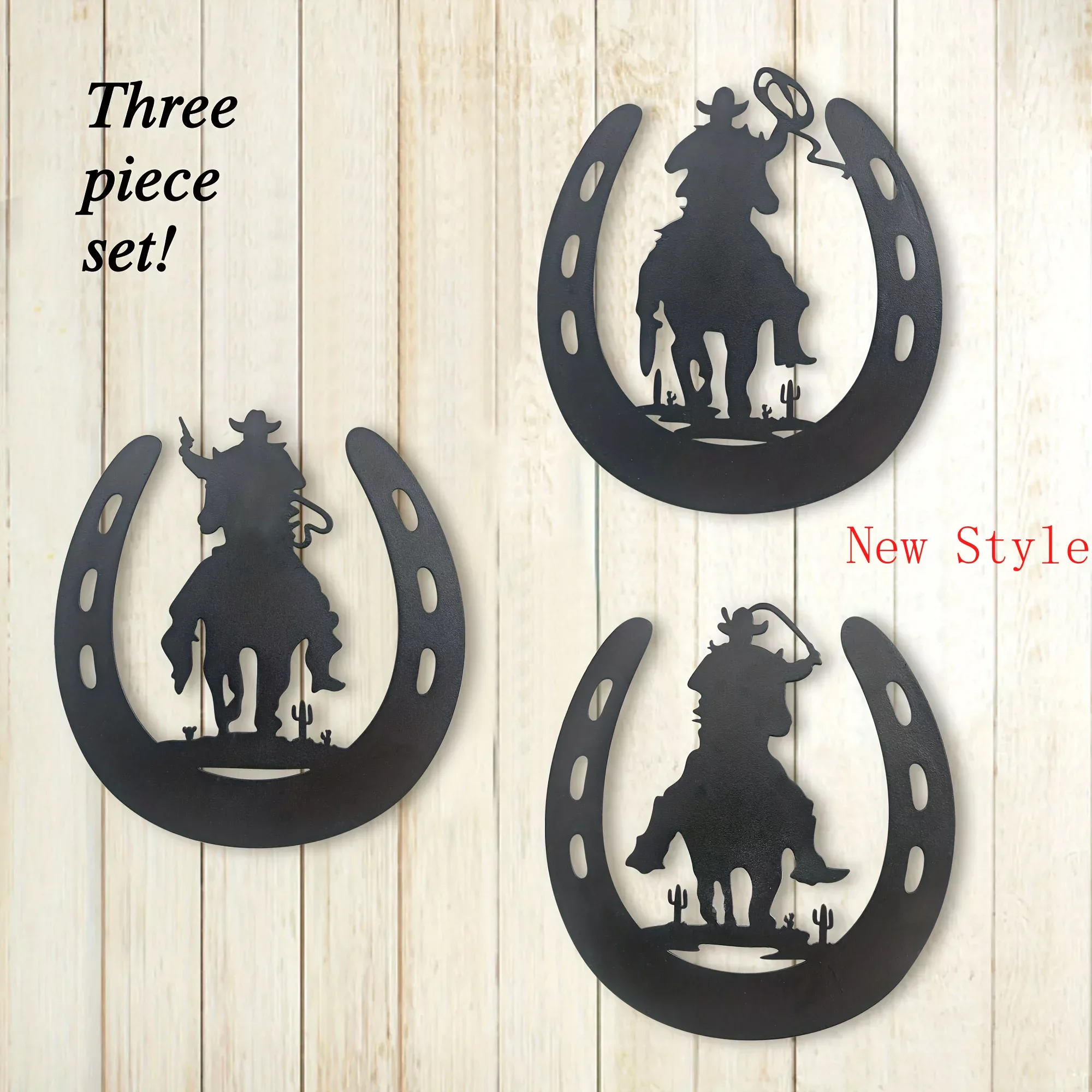 

Horseshoe Metal Home Art Decor with Cowboy Western Rustic Style Horse Shoes Decoration Wall Hanging Living Room Country Decor Ho
