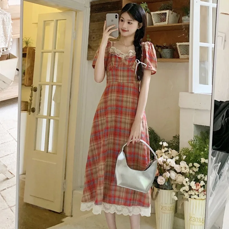 2023 Spring New Women's Large Dress Casual Fashion Style Checker Contrast Square Neck Short Sleeve Loose Free Shipping
2023 Spring New Women's Large Dress Casual Fashion Style Checker Contrast Square Neck Short Sleeve Loose Free Shipping