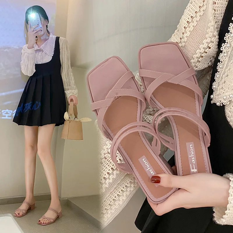 Sandals for Women Summer 2023 New Fashion Heel Strappy Sandals Women Wear Beach and Beach Half Slippers Zapatos Mujer
Sandals for Women Summer 2023 New Fashion Heel Strappy Sandals Women Wear Beach and Beach Half Slippers Zapatos Mujer