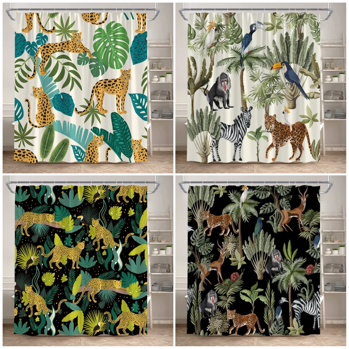 Tropical Plants Leopard Shower Curtain Wild Animals Zebra Monkey Toucan Palm Leaf Monstera Leaves Bathroom Curtains Home Decor
Tropical Plants Leopard Shower Curtain Wild Animals Zebra Monkey Toucan Palm Leaf Monstera Leaves Bathroom Curtains Home Decor