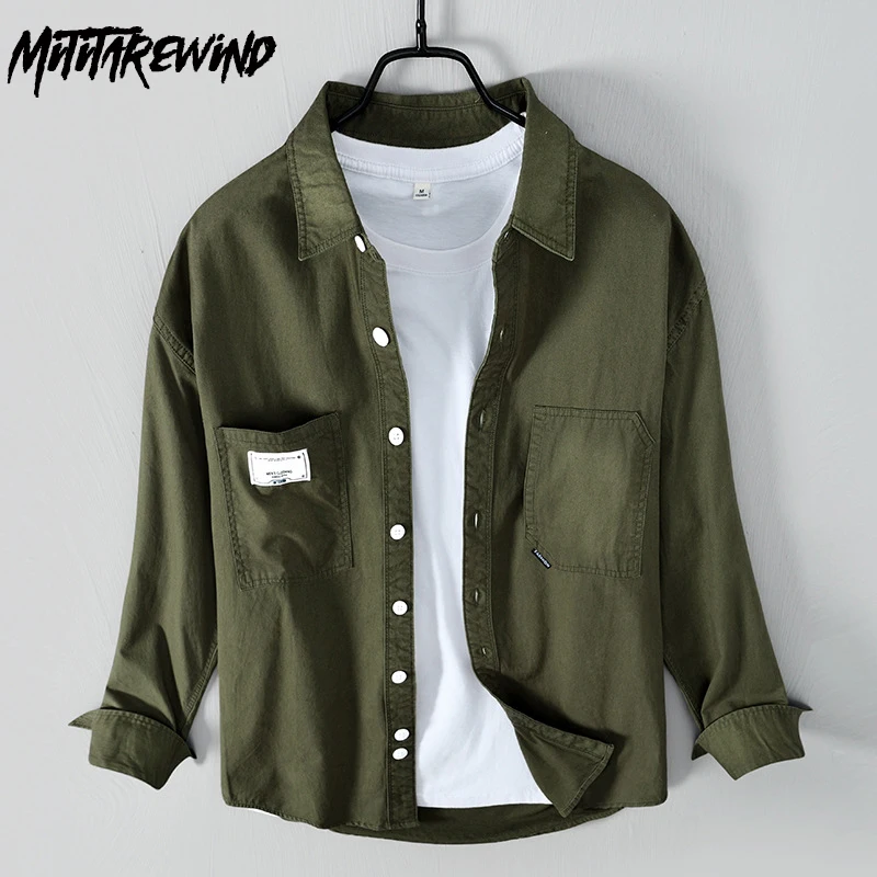 New Mens Long Sleeve Shirt Japanese Cargo Shirts Pockets Pure Cotton Khaki Shirt Youth Fashion Casual Loose Top Vintage Clothes
New Mens Long Sleeve Shirt Japanese Cargo Shirts Pockets Pure Cotton Khaki Shirt Youth Fashion Casual Loose Top Vintage Clothes