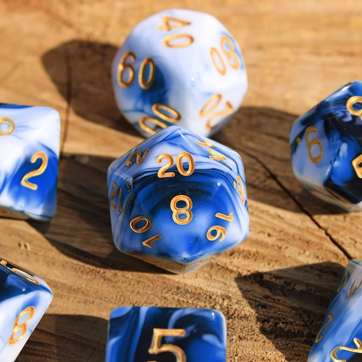 7Pcs/Set Blue Marbled Dice for DND Dungeons and Dragons Table Games D&D RPG Tabletop Roleplaying
7Pcs/Set Blue Marbled Dice for DND Dungeons and Dragons Table Games D&D RPG Tabletop Roleplaying