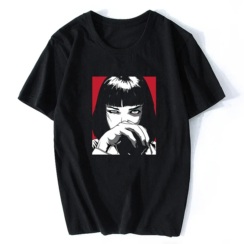 

Movie Tshirt Quentin Tarantino Pulp Fiction Mia Vintage Men/women Fashion Tops Vintage 90S Streetwear Punk Rock Harajuku Clothes
