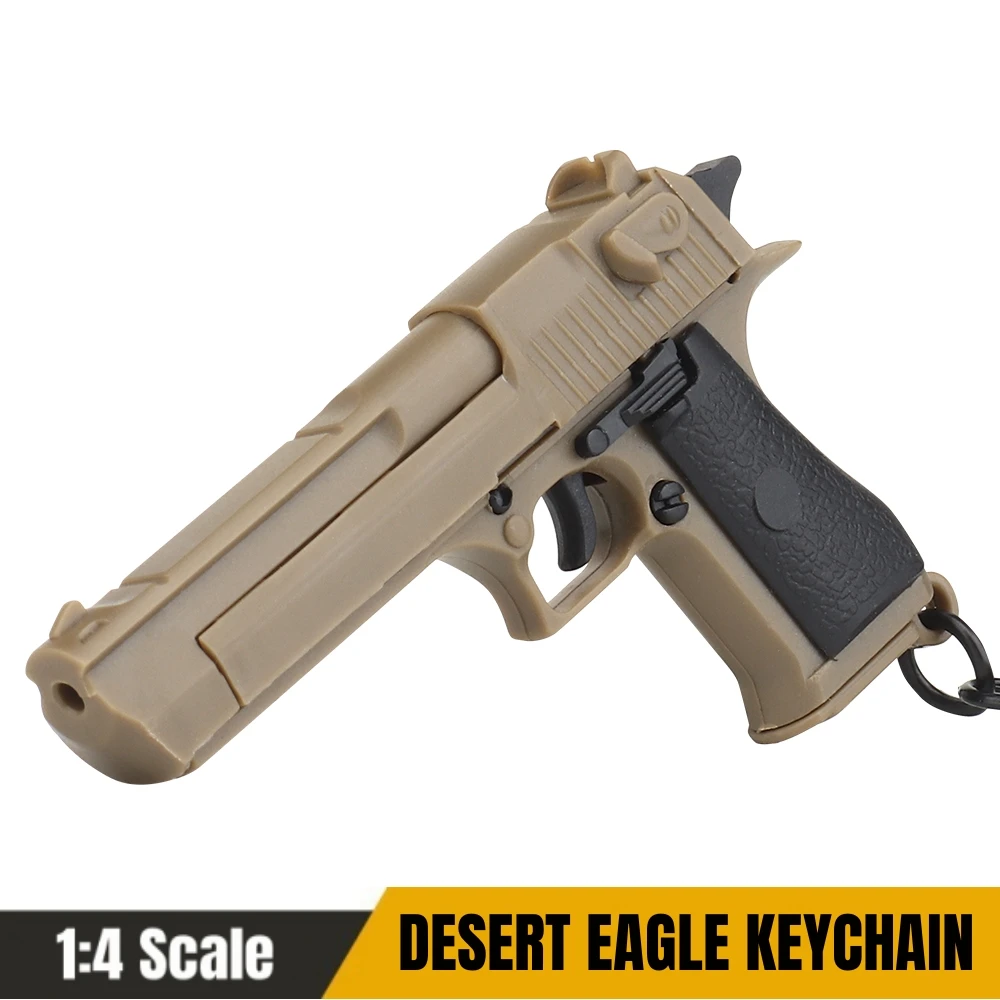 

Desert Eagle-Sand Mini Gun Keychain 1:4 Miniature Gun Shape Pistol Keyring Pendant Ornament Gift for Army Fan Model Collection