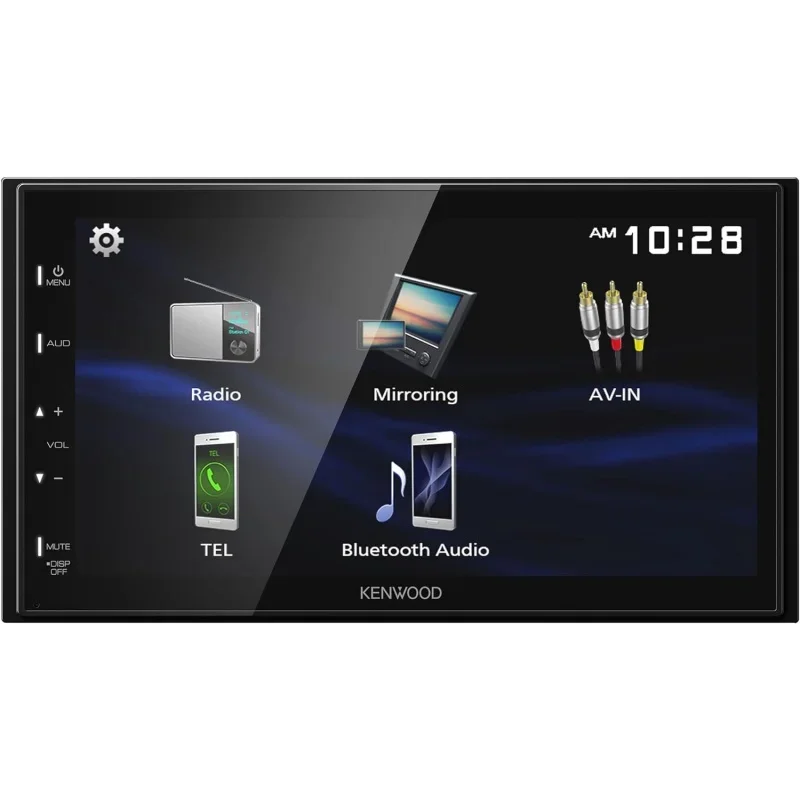 

Kenwood dmx129bt 6.8 inch LCD touchscreen digital media car stereo, Bluetooth audio and hands free calling, double DIN, USB, Rea