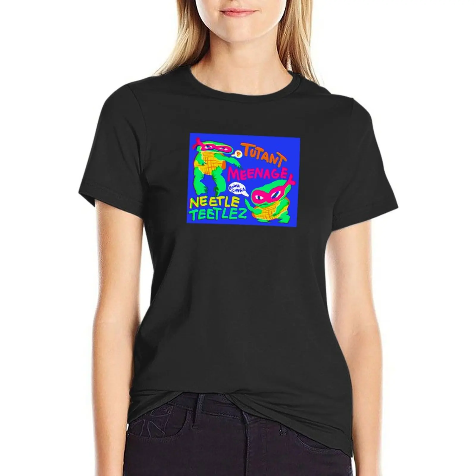 Tutant Meenage Neetle Teetles T-shirt female Short sleeve tee korean fashion Women's summer blouses 2024
Tutant Meenage Neetle Teetles T-shirt female Short sleeve tee korean fashion Women's summer blouses 2024