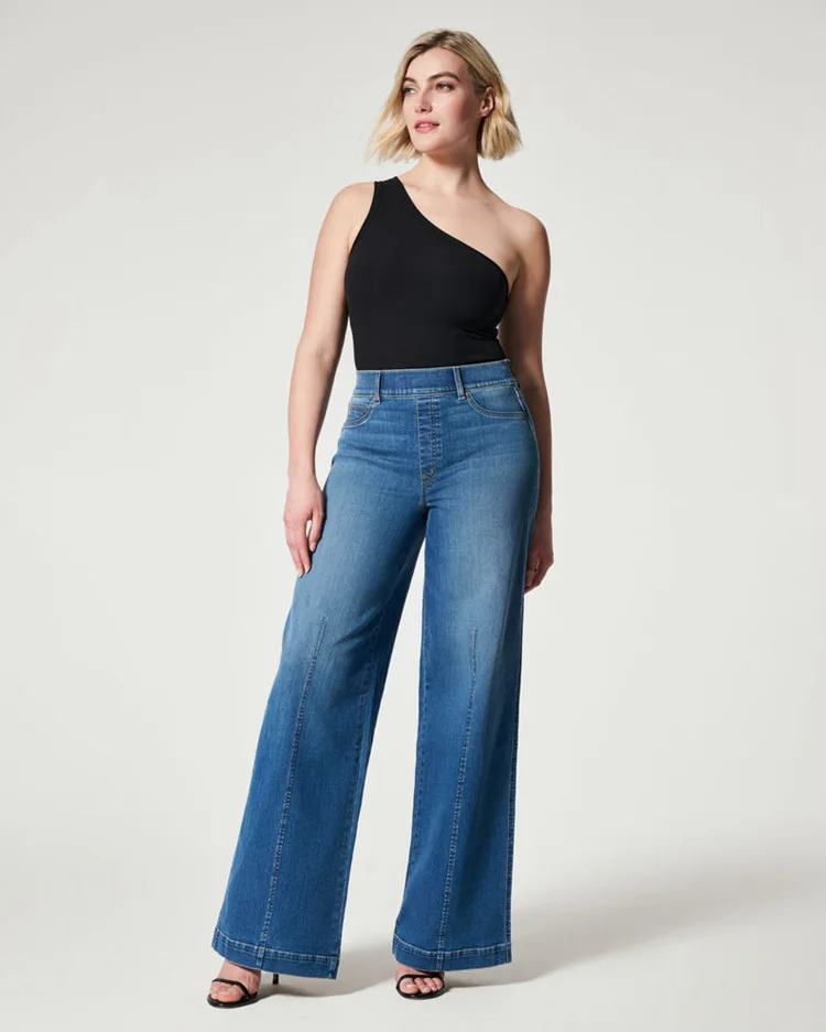 2023 Summer New Fashion Slouchy Splicing Wide Leg Jeans Women Vintage Stretch Baggy Blue Jeans Mom Casual Straight Pants Women
2023 Summer New Fashion Slouchy Splicing Wide Leg Jeans Women Vintage Stretch Baggy Blue Jeans Mom Casual Straight Pants Women