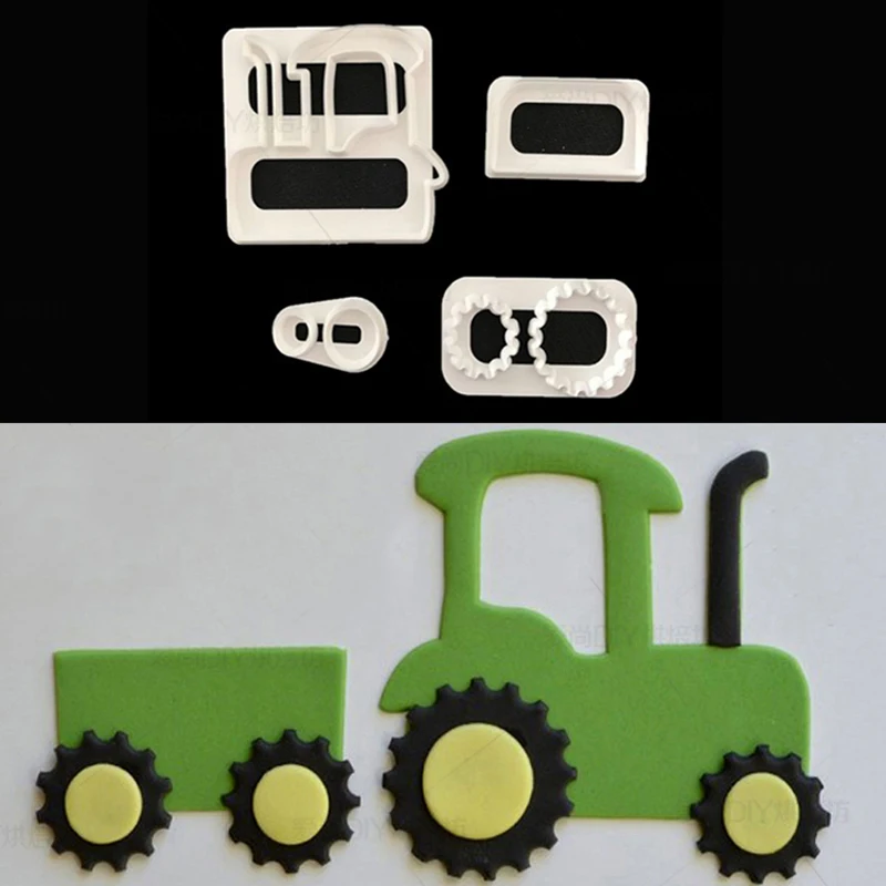 4Pcs/set Tractor Car Shaped Fondant Biscuit Cutting Molds Cookie Mould Tools Cake Decorating Candy Sugar Printing Die Mold
4Pcs/set Tractor Car Shaped Fondant Biscuit Cutting Molds Cookie Mould Tools Cake Decorating Candy Sugar Printing Die Mold