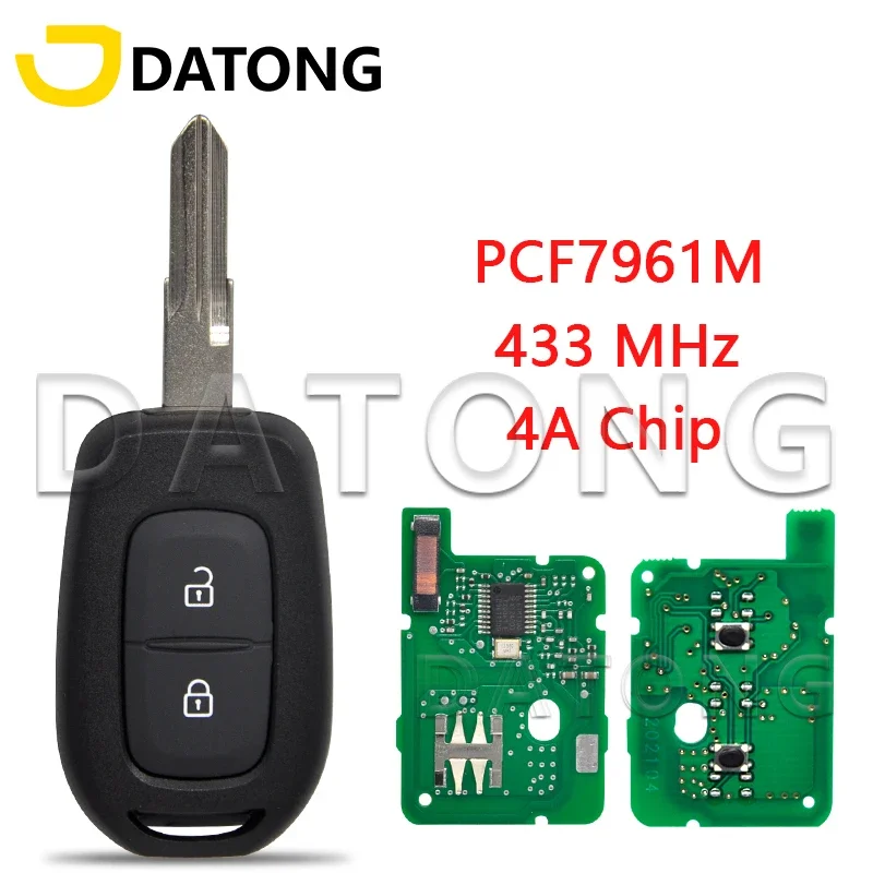 

Datong World Car Remote Key For Renault Sandero Dacia Logan Lodgy Dokker Duster Trafic Clio4 4A PCF7961M 433 FSK Smart Control