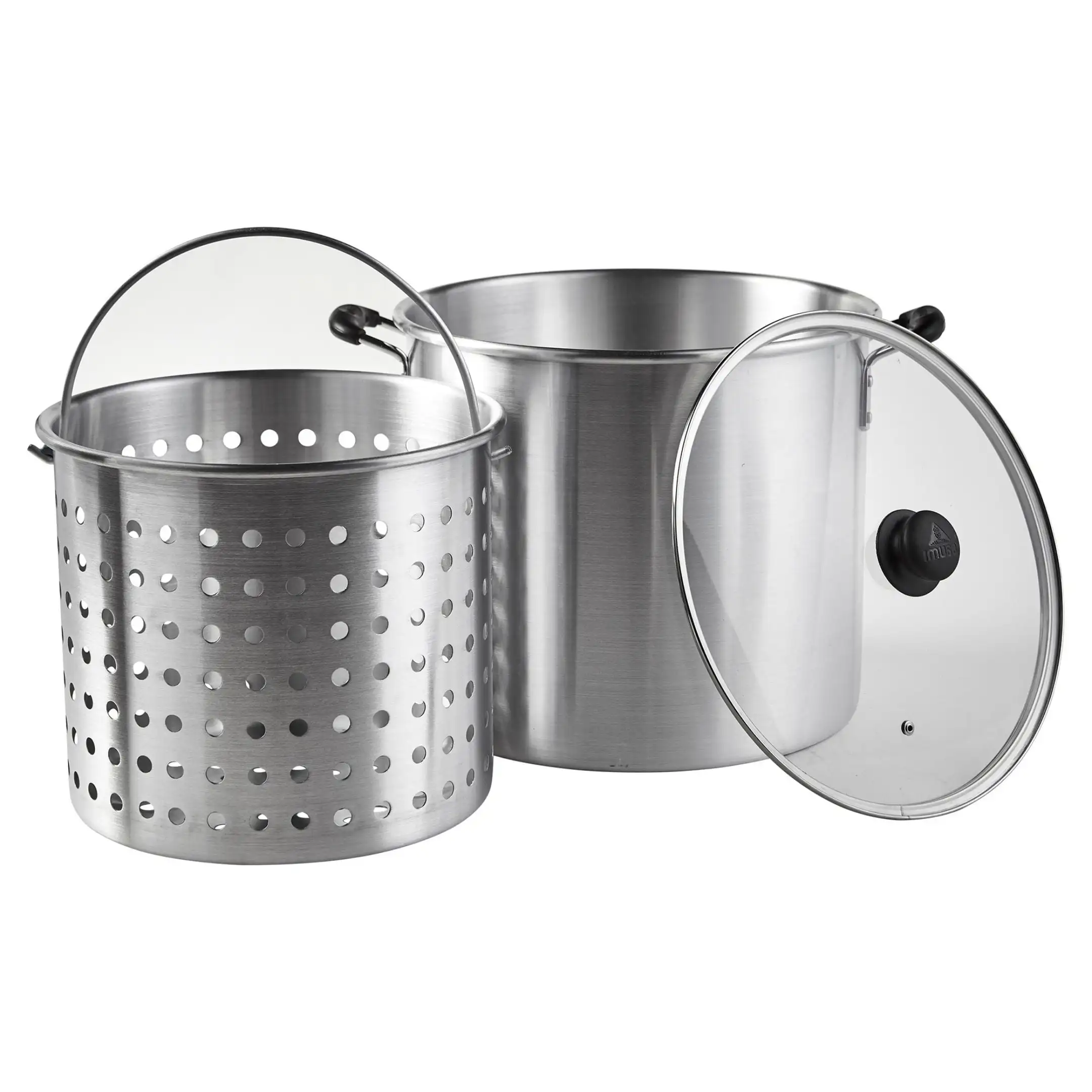 Imusa Aluminum 32 Quart Steamer Pot with a 21 Quart Steamer Basket and Glass Lid/Multipots 2 Count
Imusa Aluminum 32 Quart Steamer Pot with a 21 Quart Steamer Basket and Glass Lid/Multipots 2 Count