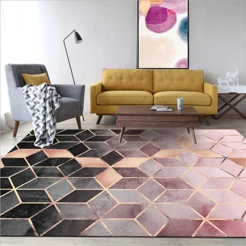 Nordic Style Geometric Design Bubble Kiss Carpets For Home Living Room Rose Gold Pink Gradient Lattice Bedroom Decor Rugs Mats
Nordic Style Geometric Design Bubble Kiss Carpets For Home Living Room Rose Gold Pink Gradient Lattice Bedroom Decor Rugs Mats