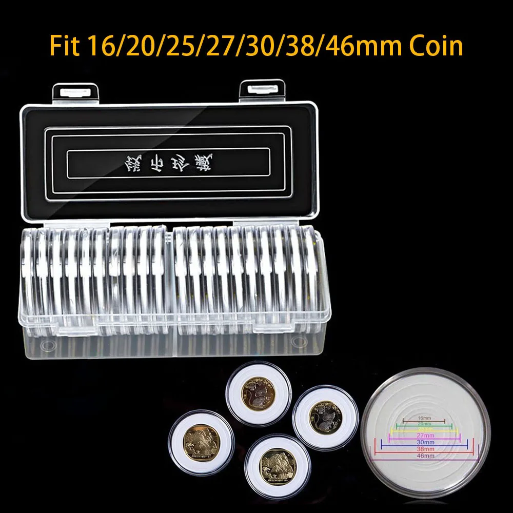 20pcs Clear Round Coin Capsules Holders Transparent Commemorative Collectable Box Coin Medal Storage Case For 17/25/27/30/32mm
20pcs Clear Round Coin Capsules Holders Transparent Commemorative Collectable Box Coin Medal Storage Case For 17/25/27/30/32mm