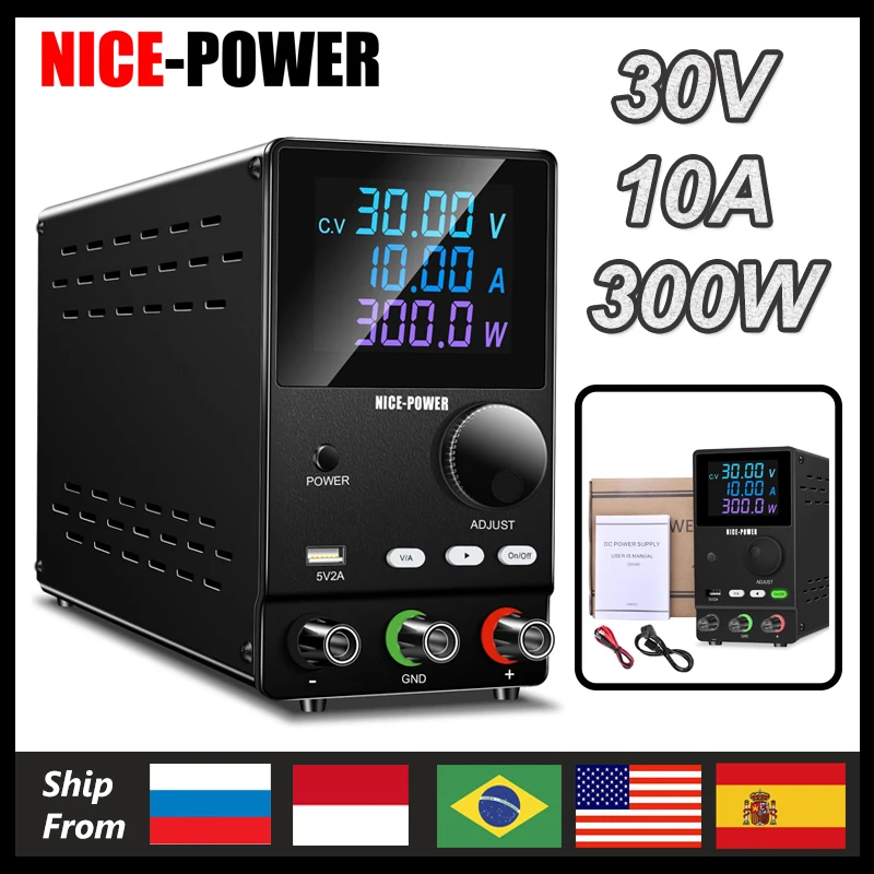 

NICE-POWER 30V 10A DC Power Supply Adjustable Digit Display Mini Laboratory Power Supplies Voltage Regulator 60V 5A 120V 3A