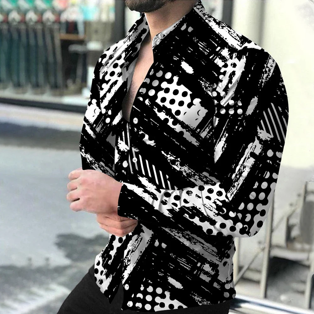 New Men's Graphic Print Long Sleeve Lapel Muscle Fitness Button Down Cardigan Shirt Party T Dress Up Hawaiian Fashion Men Shirt
New Men's Graphic Print Long Sleeve Lapel Muscle Fitness Button Down Cardigan Shirt Party T Dress Up Hawaiian Fashion Men Shirt