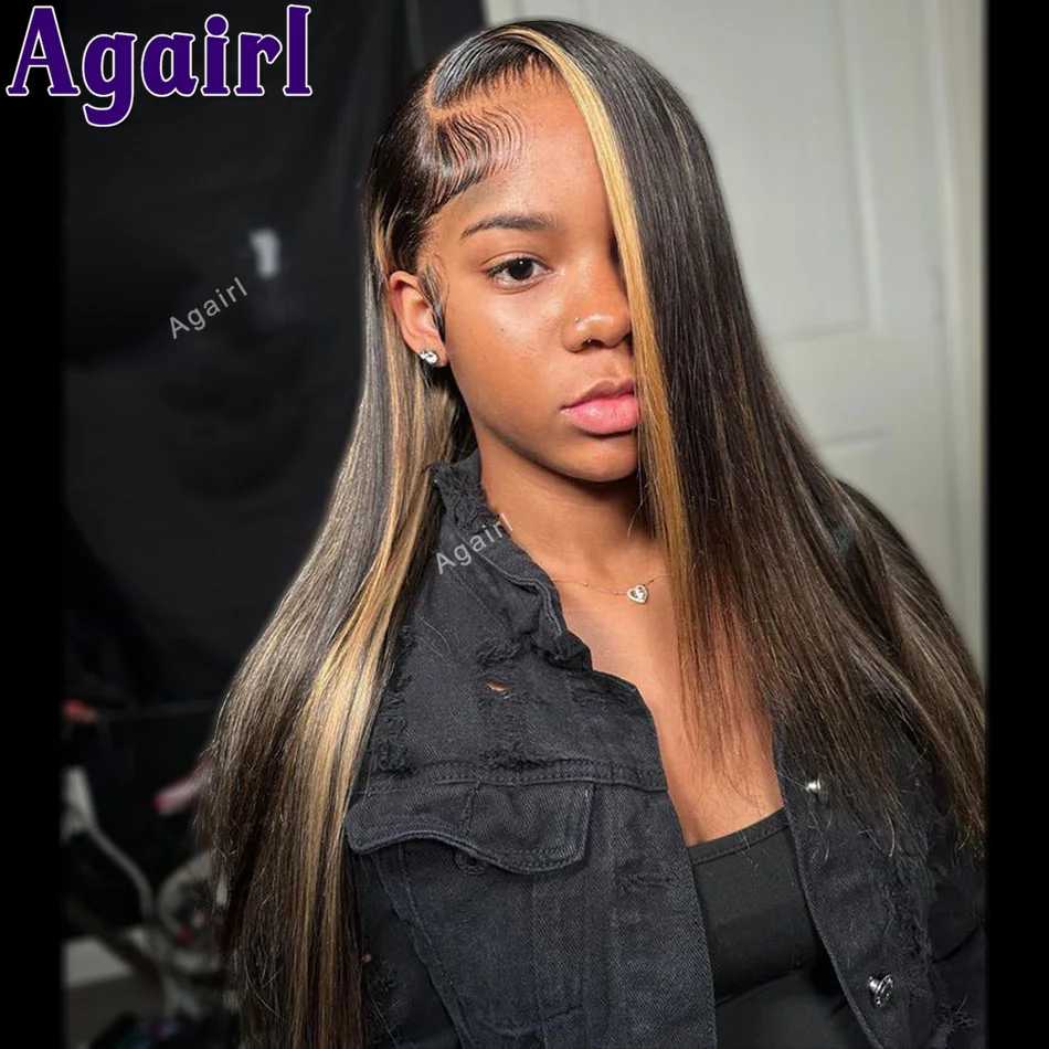 

1B/27 Highlights Blonde Transparent 6x4 Closure Wig Glueless 13x4 Lace Front Straight Wig 200% Pre Plucked 13x6 Lace Frontal Wig
